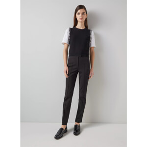 LK Bennett Esen Black Stretch Slim Square Pocket Trousers